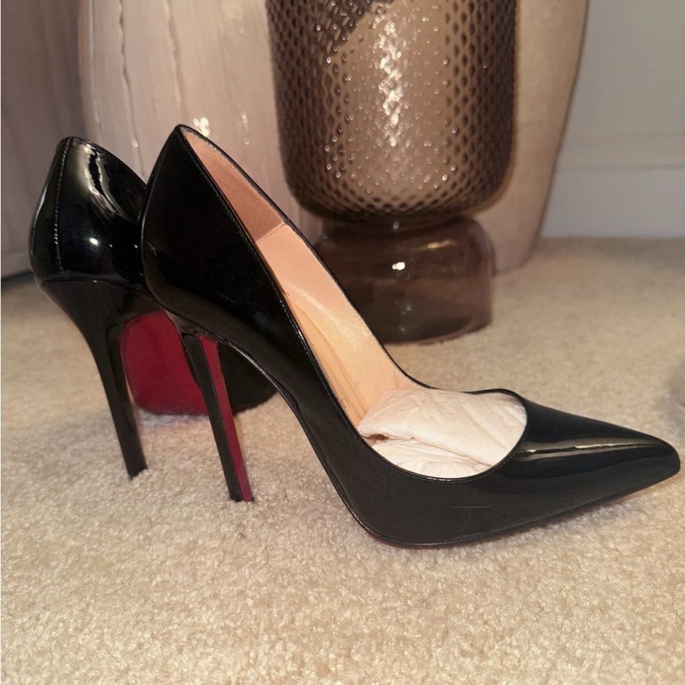 Christian Louboutin Pigalle 120  Black Patent Calf Leather 35.5